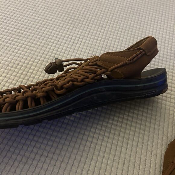 Womens KEEN UNEEK Paracord Braided Rope Brown Suede Sandals Size 10 Waterproof - Picture 5 of 11